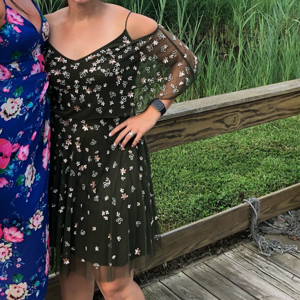Green cocktail dress